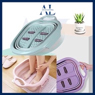🔷ATAS🔷 Foldable Foot SPA Bath Tub Foot Soak Massaging Rollers Foot Massage Bucket Foldable Besen Rendam Kaki