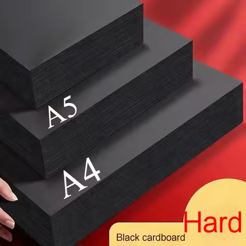 A4/A5 Black Cardboard Sheets Paper Art Painting Supplies Double-Sided for Graffiti Drawing Diy Handm