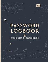 Password Logbook and Email List Record Book Large 8.5 x 11 Internet Password Organizer with Website,