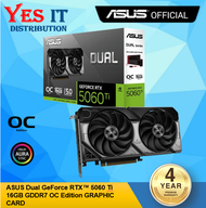 ASUS Dual GeForce RTX™ 5060 Ti 16GB GDDR7 OC Edition GRAPHIC CARD (DUAL-RTX5060TI-O16G)