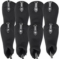 Black All Hybrid Headcover Set 3-pw Golf Club Covers Head Cover Mesh 3 4 5 6 7 8 9 Pw Complete