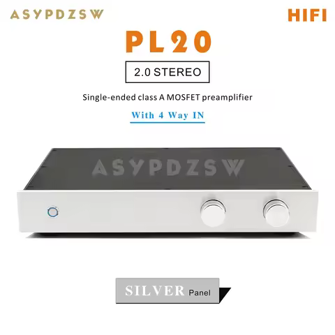 PASS PL20 HIFI 2.0 stereo Single-ended class A MOSFET preamplifier With 4 Way IN