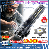 Senter Safety 10 IN 1 LED Laser 30w Cas Roll Zoom In Out Hammer Emergency Alarm / Senter LED/Senter