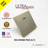 reTouch Ultra Rimless 20A Double Pole Switch With Neon for Aircond and Water Heater SIRIM Approved [