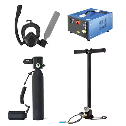 Trimix Lung 0.5L Tank Snorkeling Mask Hand Pump Electric Pump Package 10 Mins Carbon Fiber Composite