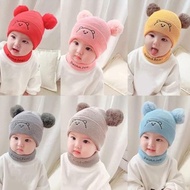 Topi Kupluk Anak POM POM BEAR / Topi bayi Rajut Pom bear / topi rajut anak