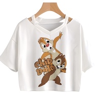 Chip And Dale vintage fairycore crop top Woman 2000s yk2 fairycore hippie clothes tshirt