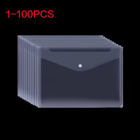 A5 Folder Bag Transparent Plastic Water Resistant File Holder File Paper Office Supplies Documents P