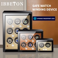 IBBETON Watch Winder Luxury Brand Fingerprint Unlock  2 3 4 6 9 Automatic Watches Boxes Wooden Watch Storage Safe BoxPiano Paint Appearance Mechanical Watch Placement Box