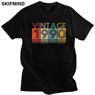 Vintage 1990 Tshirts Mens 30Th Birthday Gift Ideas T Soft Cotton 30 Years Old Tees Short Sleeved Tsh