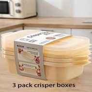 3 Packs Beige & Black Food Storage Containers, Freezer & Microwave, 3 Sizes: L-1100ml, M-600ml, S-30