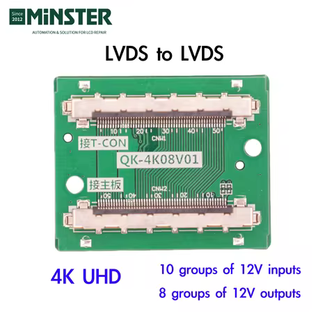 QK-4K08V01 10 Groups of VCC to 8 Groups VCC LVDS Adapter Converter Board Card Plate for Samsung LCD 