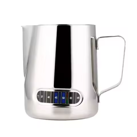 12/20oz Stainless Steel Milk Frothing Pitcher with Temperature Display Espresso Milk Frother Pitcher