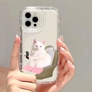 Good case Compatible For iPhone 11 14 13 12 Pro Max 7 8 6 6S Plus XR X XS MAX Funny Cartoon Cat Dog Airbag Shockproof Soft TPU Silicon Clear Couples Phone Case 15 Pro Max