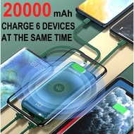 [SG]20000mAh fast charging powerbank with 4 Cable Mini Power Bank LED Display portable charger Flash Charge