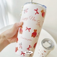 |7pupu Sweetheart Bear Stainless Steel Large Thermos Cup Electronic Invoice/304 Steel/Water Cup/Cup/