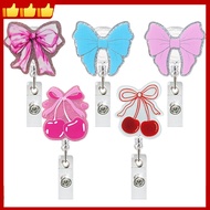 Stylish Badge Reel Pink Retractable Badge Reel Practical Cherry for  Teacher Office Work Healthcare