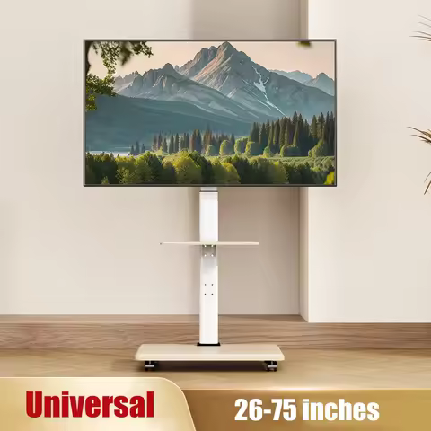 Mobile TV Cart ,Floor Rolling TV Stand with Wheels for 26-75 Inch TVs up to 99 lbs, TV Stand with Sw