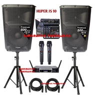 Huper Speaker Aktif JS 10 - 15 Inch Original Speaker Aktif Huper JS10 1000 watt Watt MIC HARDWELL