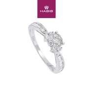 HABIB Baguette and Round Diamond Ring in 375/9K White Gold 264010422