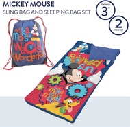 พร้อมส่ง ถุงนอนสำหรับเด็ก ที่นอนเด็กพกพา เข้าค่าย Disney Mickey Mouse Drawstring Carry Bag with Nap Mat Slumber Set, Blue