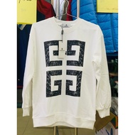 Men's long-sleeved shirt, white boy sweater, fashionable autumn-winter t-shirt printed with 100% cot