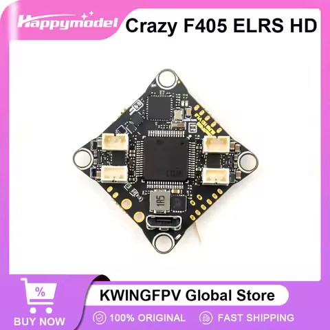 Happymodel CrazyF405 ELRS HD F405 AIO 1-2S Flight Controller Built-in UART ELRS RX 12A BLS ESC for M