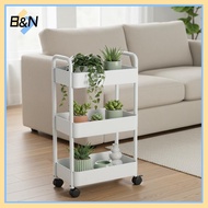 B&N   Portable 3/4 Tier Storage Cart with Wheels for Multi-Purpose Home Organization .
