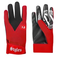 [American Crazy] WWE AJ Styles Red Replica Sticker Extraordinary Black Color Matching Gloves Medium