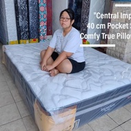 EF Set Comfy Plush Top Central Imperium kasur Pocket Spring Bed 40 cm