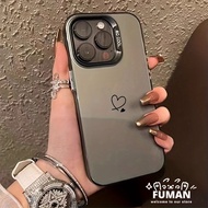 Cute Black Line Heart Casing For Samsung Galaxy A73 A72 A71 M56 M55 F55 A55 A54 A53 A52 A52S A51 A50