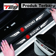 5 pcs sticker mobil suzuki sticker sill plate carbon mobil suzuki sticker carbon 3d pelindaung pijak