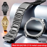 GA-2100/GA-B2100 Stainless Steel Case & Band Mod Kit Silver/Black/Gold-CasioOak Bezel Watchband Brac