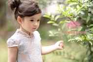 近全新【法式蕾絲】L'ANGELICA粉瓷蕾絲包袖改良小旗袍110 子立 Digo kids