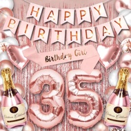 (SG SELLER) 35th Birthday Decorations, 35th Birthday Balloon, Rose Gold Birthday Decorations Set 35 