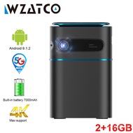 WZATCO A8i Mini Portable Pico Smart Android Wifi Screenless TV lAsEr LED DLP Projector Proyector support 4K 1080P for Sm