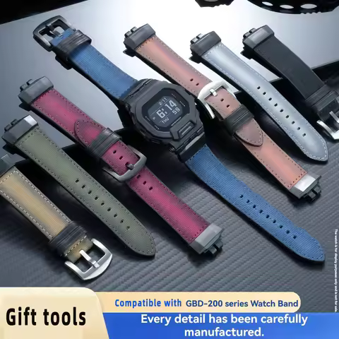 GBD 200 Watchband For G-SHOCK Casio GBD-200-1A GBD-200RD-4 series Modified soft canvas nylon strap M