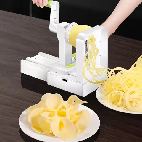 Vegetable Spiralizer with 5 Stainless Steel Blades Best Veggie Spiral Slicer Curly Fry Chopper Cutte