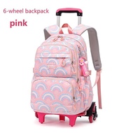 Pulling rod backpack large-capacity student girl backpack with silent six-wheeler and suitable for