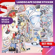 [KW] 3D Circus Bunny & Space Bear | 3D Scene Sticker, Scrapbook, Journaling, Therapeutic, Gift - GA 