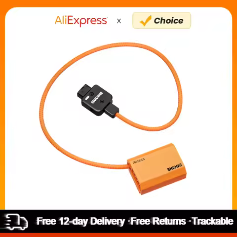 ZGCINE DT-LPE6 D-Tap to LP-E6NH Dummy Battery w/ Braided Wire DC Coupler Accessory for Canon R/R5/R6