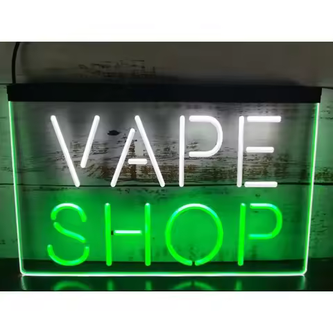 Vape Shop Dual Color LED Neon Sign-3D Carving Wall Art for Shop,Club Wall Decor Signs,Office,Vintage