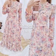 Cassandra Dress 748# Princess Cut Floral dress! Muslimah jubah! Maxi dress! Dinner dress! Fashion jubah! Baju Kurung