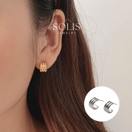 Triple Layers Small Hoop Earrings • Hypoallergenic Statement Earring • Stainless Titanium Steel ER22