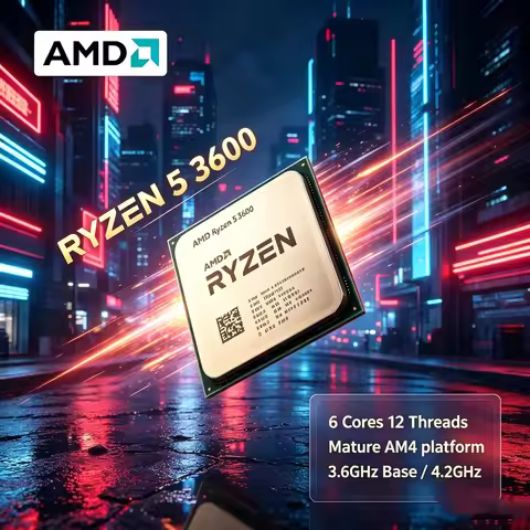 AMD Ryzen 5 3600 R5 3600 Unlocked Gaming Processor AM4 Socket 7NM 65W 6-Core 12-Thread Zen 2