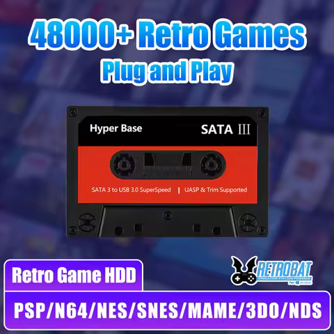 Batocera 500G Game Hard Drive Built-in 48000+ Retro Games Emulators For PSP/N64/NES/SNES/MAME/3DO/ND