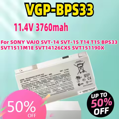 New VGP-BPS33 11.4V 43Wh 3760mah Laptop Battery for SONY VAIO SVT-14 SVT-15 T14 T15 BPS33 SVT1511M1E
