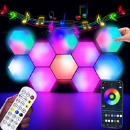 3/6/10 Pack Smart Hexagon Wall Light Indoor Cellular Decorative Light RGB Bluetooth Smart APP Contro
