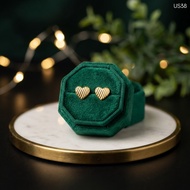 18K Japan Gold Stud Earrings Shower Safe Non Rust Gym Unisex