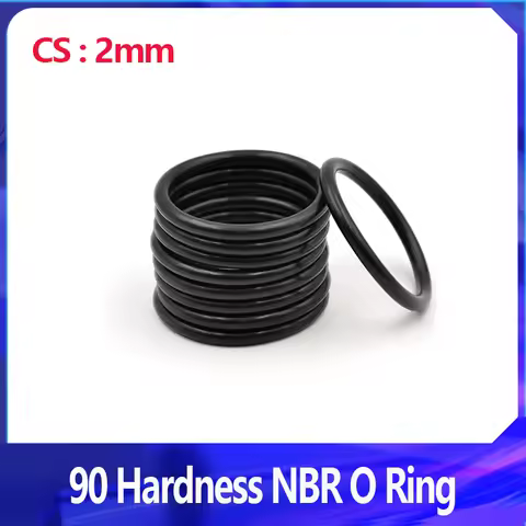 CS 2mm, 90 Hardness NBR O Ring, Nitrile Rubber Sealing Ring, Round O Type Corrosion Oil Resist Seali
